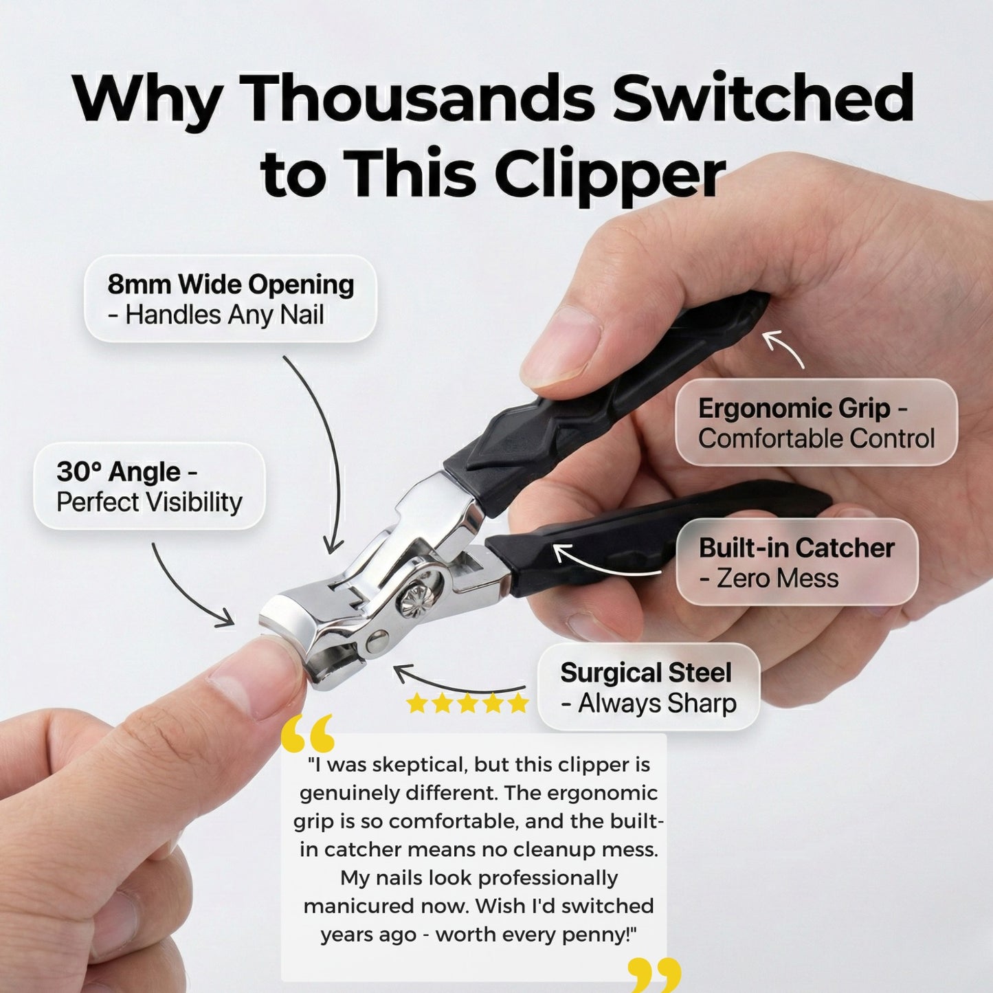 Wide Jaw Professional Nail Clipper